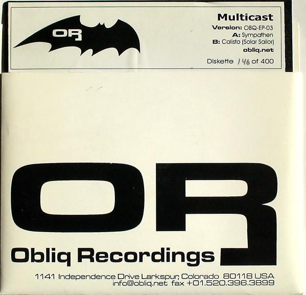 

7inch Record MULTICAST Sympathen Calisto Solar Sailor OBQEP03 OBLIQ 2000 US Dance Electronica Used