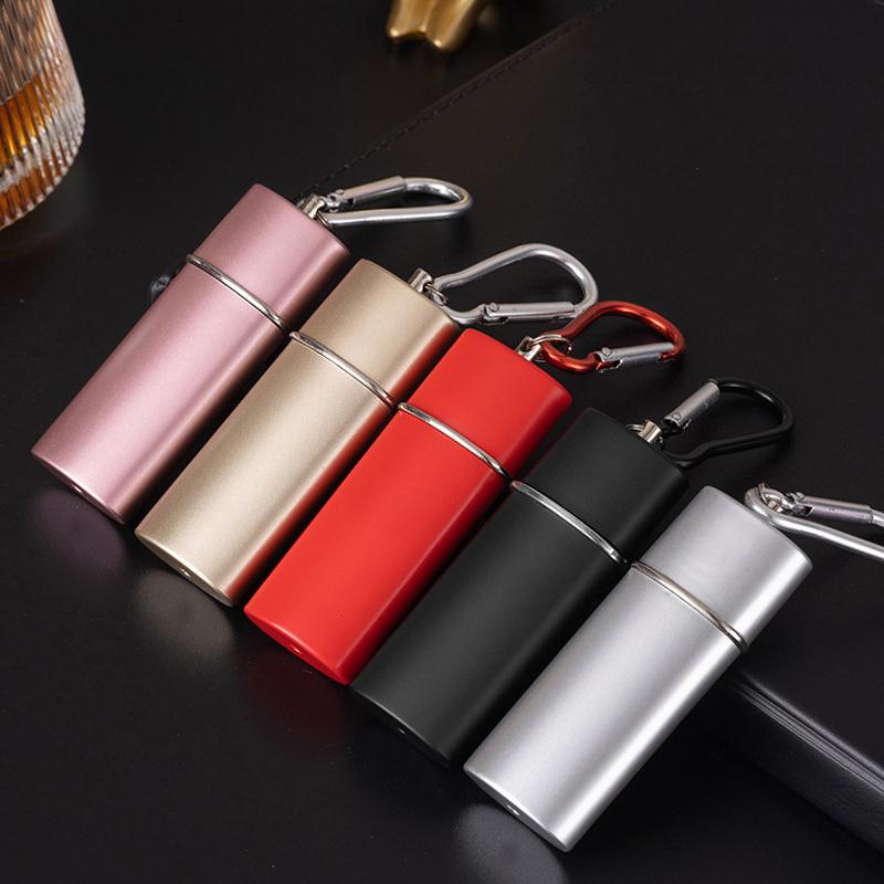 Portable Ashtray With Keychain Drawer Ash Holder Stainless Steel Cigarette Tray For Outdoor Car Travel Mini Ashtray Container