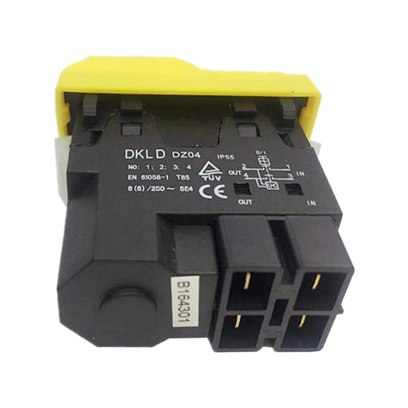 DZ04 4 Pins Waterproof Electromagnetic Push Button Switches Start Stop Switch for Grinding Machine 250VAC 8(6)A