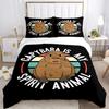 Funny Capybara Anime Duvet Cover Kawaii Animals Bedding Set Soft Quilt Cover Full Size for Boy Teens Bedroom Decoration