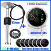 Waterproof 52mm Fuel Level Gauge with Flash Alarm+Oil Float Sensor 0-190 OHM Fuel Tank Meter 7Color LED for Car Yacht 12V Custom