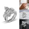 Elegant Heart Diamond Ring Set With Cross Design For Wedding And Anniversary Gifts