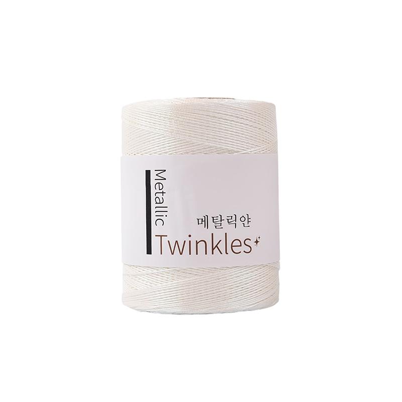 1 Roll, Metallic Twinkle Yarn - 1Mm Thick, Polyester & Rayon Blend, Ideal For Diy Crafts, Crochet, Lace, And Home Decor