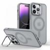 Metal Camera Kickstand For iPhone 16 15 14 Plus 13 12 Mini 11 Pro Max For Magsafe Wireless Charge Magnet Matte Shockproof Cover