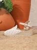 Spring Roman-Style Wedge Sandals - Round Toe, Thick Sole, PU Finish