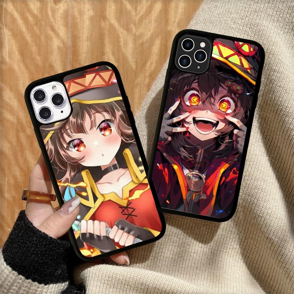Megumin Phone Case Silicone PC+TPU For For iPhone 11 12 13 14 15 16 Plus Pro Max Cover