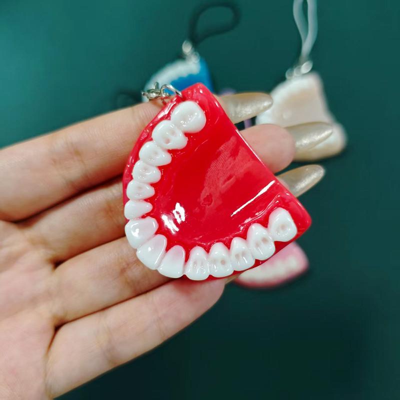 Gothic Simulated False Tooth Mobile Phone Rope Pendant Creative Weird Teeth Bag Pendant Accessories Prank Gift
