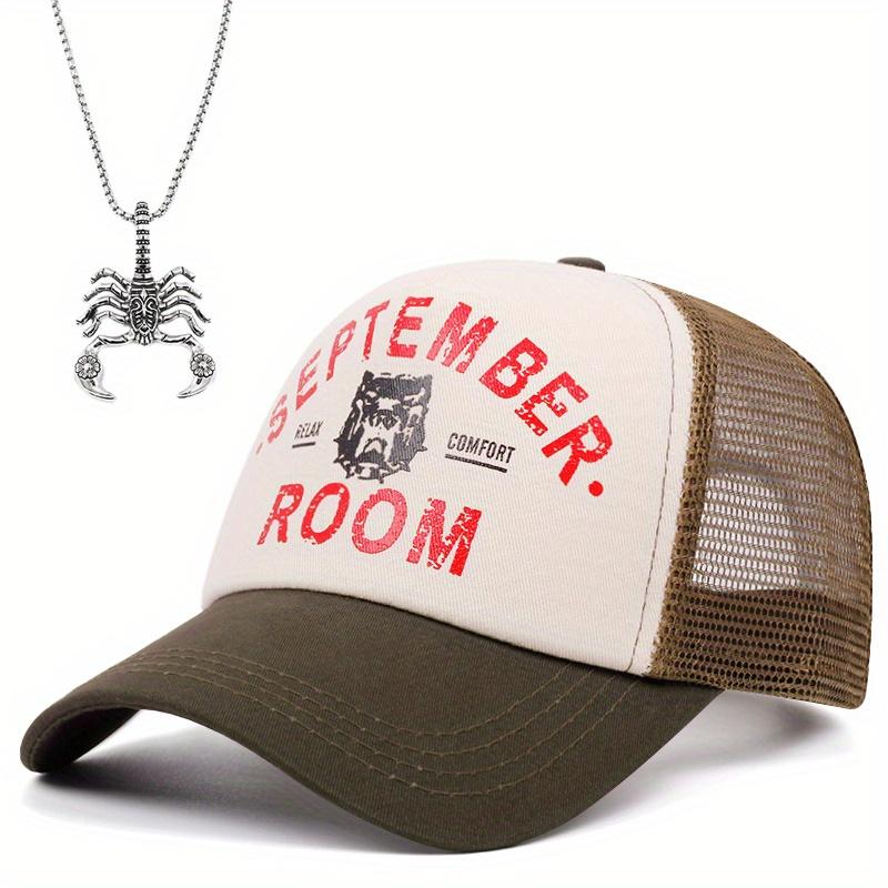 2pcs Men's Women's Hip-hop Cap Fashion Casual Cotton Hat Scorpion Pendant Necklace Set Couples Outdoor Sports with Sunshade Sun Duck Tongue Cap