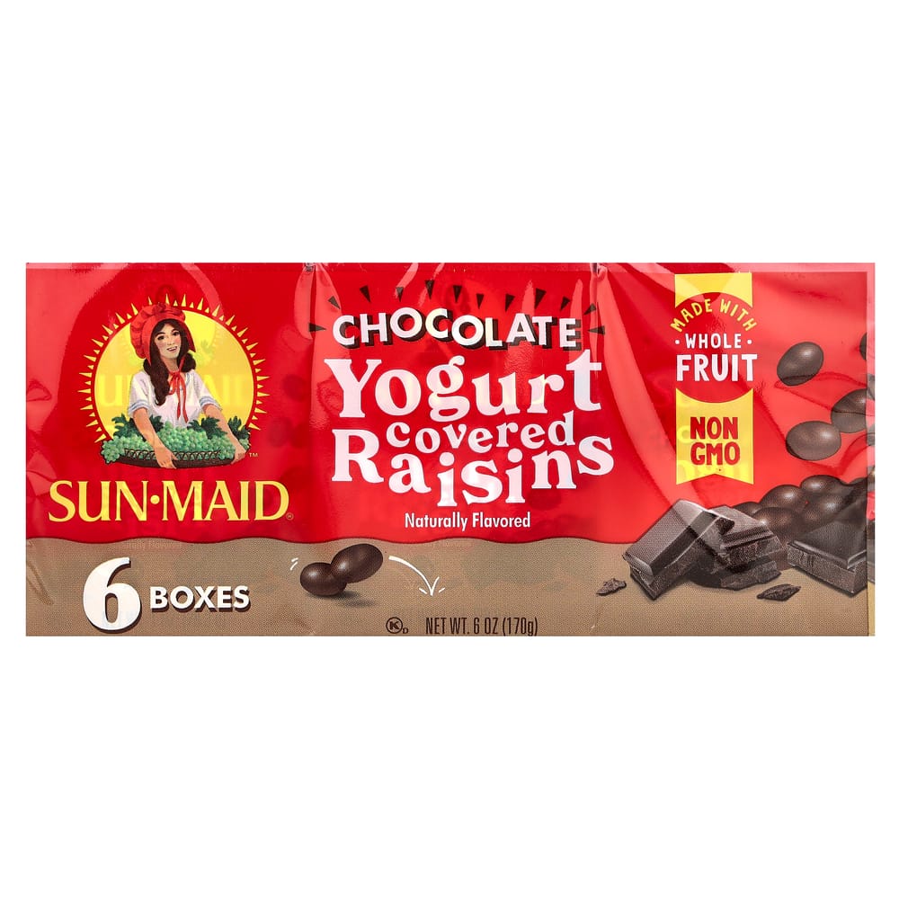 iHerb Yogurt Covered Raisin Chocolate, 6-Count Box, 28.3g (1oz) Each