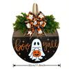 1pc Halloween Ghost Pumpkin Door Hanging Sign - Festive Welcome Decoration For Home, Office, And Garden - Perfect Housewarming