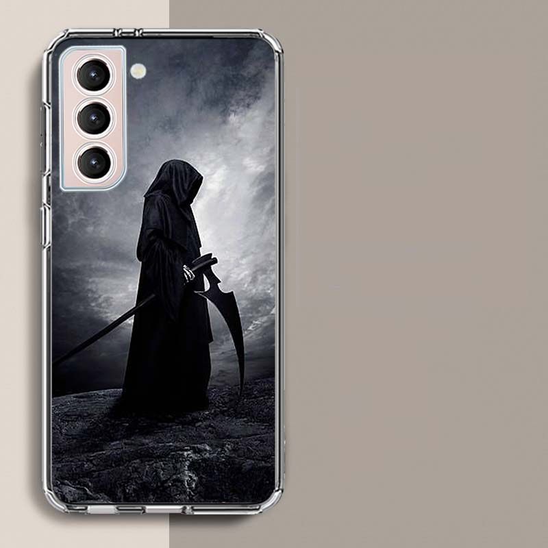 Death Grim Reaper Skull Phone Case For Samsung Galaxy S25 Edge S24 S23 FE S21 S20 S10 Plus S22 S26 Ultra Cover Clear Cases TPU C