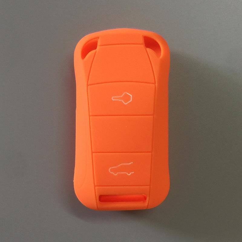 

Silicone Protector Case Shell Car Key Cover Holder Accessories for Porsche Cayenne 2 Buttons Remote помаранчевий