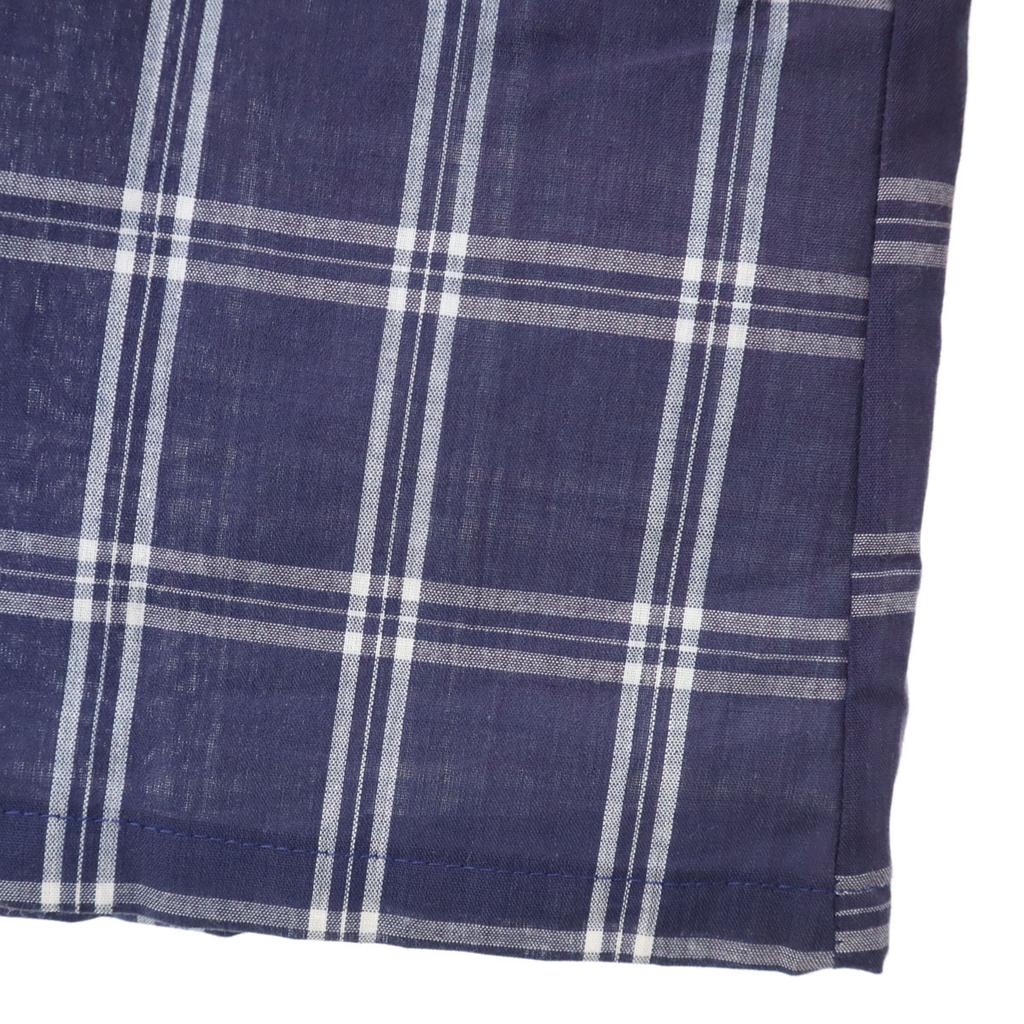 WILSHIRE 70s vintage Check Pattern Long sleeve shirt M Navy Men's Used