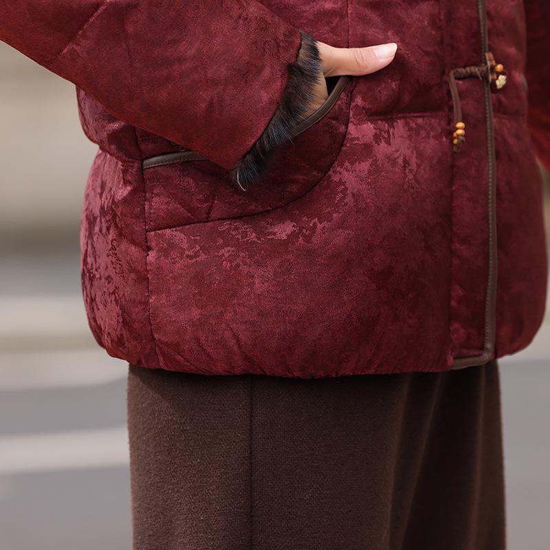 2025 Women's Winter Down Jacket - Chinese National Style for Middle-Aged & Elderly