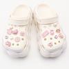 Set Diamond Butterfly Rhinestone Detachable Chain Buckle Pink Shoe Flower Set Creative DIY Pearl Shoe Charms Shoe Decoration