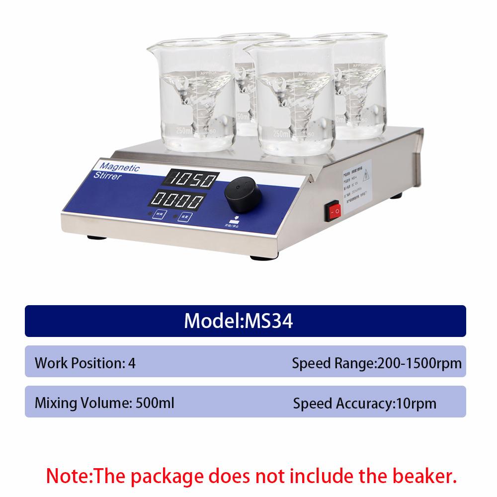 

Магнитная мешалка 200-1500 об/мин, 4/6/9 позиций, многопозиционный магнитный смеситель, лабораторный смеситель из нержавеющей стали 304 с дисплеем времени