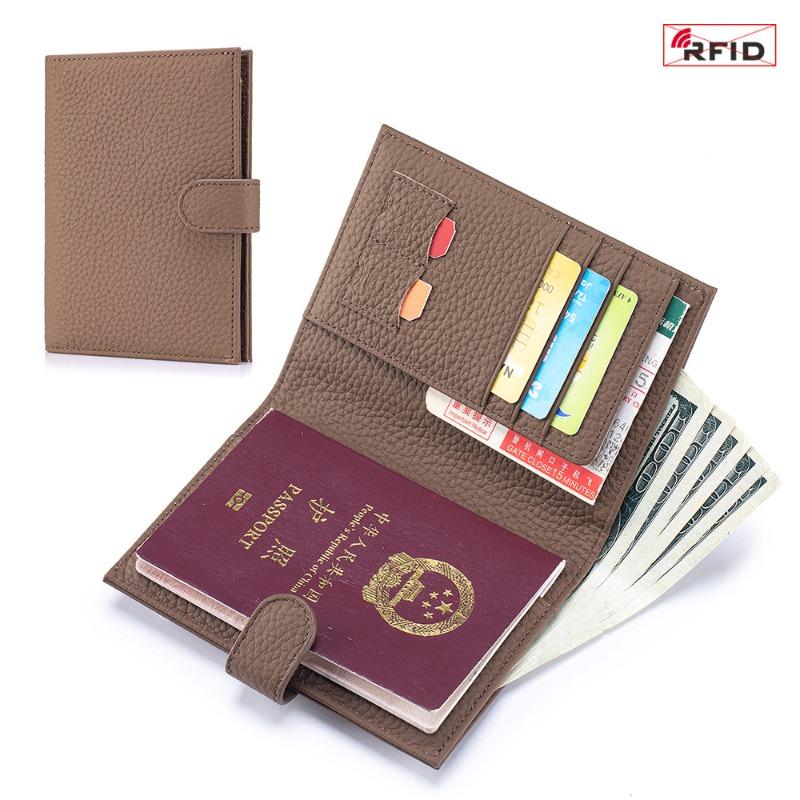 Neue Leder RFID Ultradünne Reisepass Tasche Multifunktionale Geldbörse Ticket Clip Reisepass Dokumenten Tasche Aufbewahrungstasche Damen
