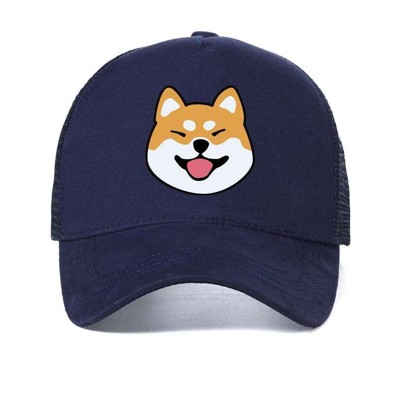 Cartoon Cute Shiba Inu Dog Pattern Baseball cap cool Summer mesh trucker hat Men women wild adjustable Travel Snapback Hats