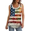 Womens Tank Top U Neck Basic Casual Flowy Summer Sleeveless Deep Side Cut Print Tops For Women