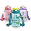 Kids Cartoon Pattern Backpack Sip Bottle - Summer Portable Reusable Plastic Straw Cup for School Kids - Student Drink Bottle