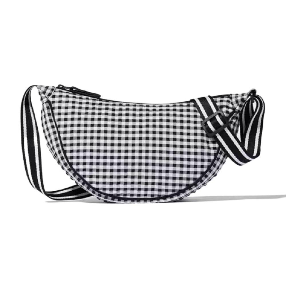 Lerret Rutete Skulderveske Allsidig Dumplingveske Søt Nylon Crossbody-veske Utendørs