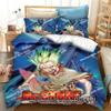 New 3D Anime Dr.STONE Bedding Set Printed Bed Set With Pillowcase Bed Duvet Cover Soft Single Double Queen Super King Size