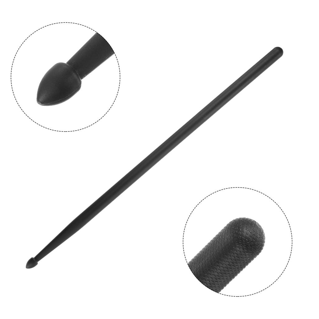 PATIKIL Nylon Drumsticks 7A Plastic Handle Drumsticks for Adults Electronic Drum Musical Instrument Percussion Black Anti-Slip 16"
