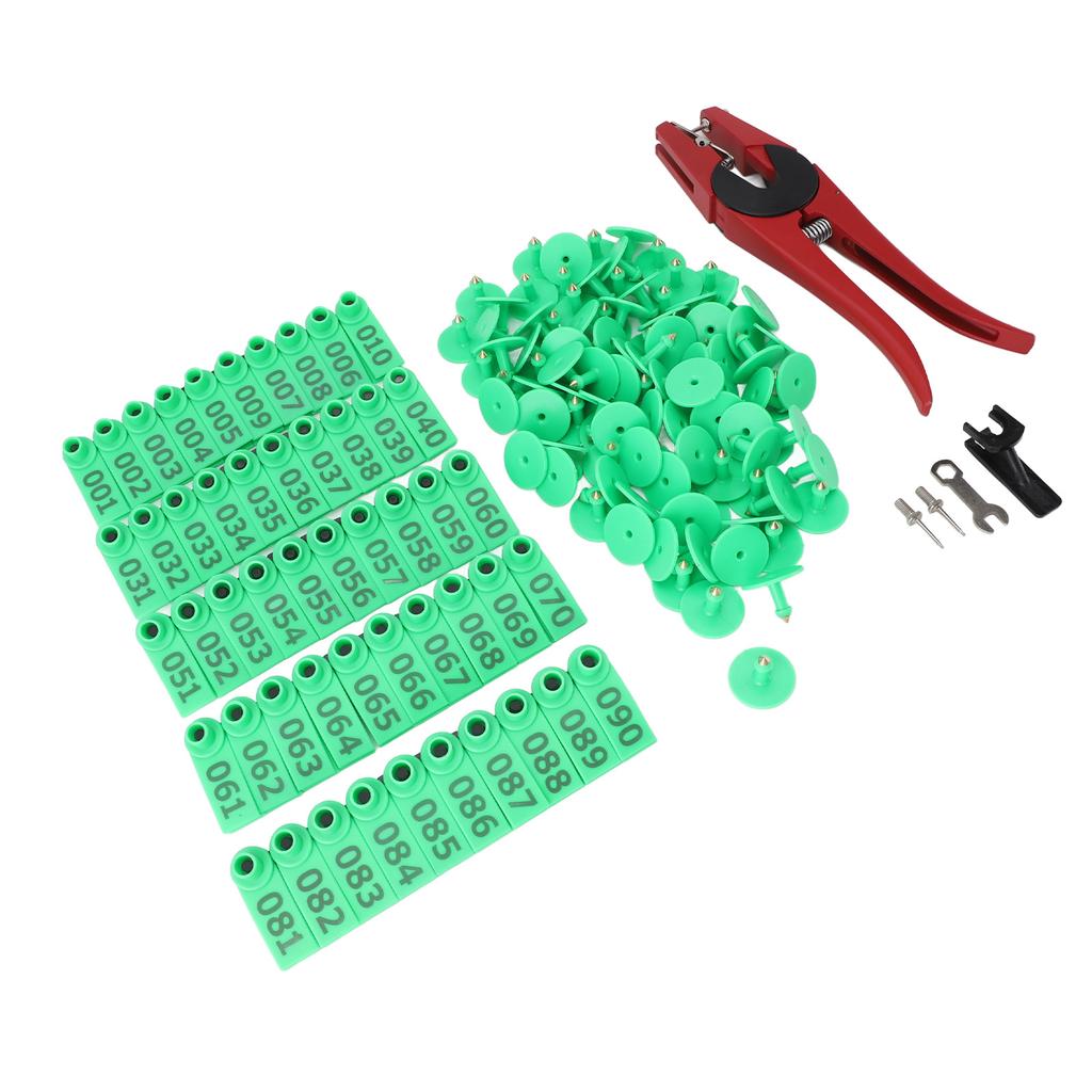 Ohrmarken- und Zangenset Vieh-Ohrmarkenzange und leuchtende Farben Rinderohrmarken für den Bauernhof