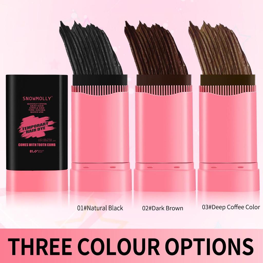 Disposable Dual-Use Hair Dye Stick: Safe, Non-Damaging White Hair Cover & Styling Comb for Emergency Use