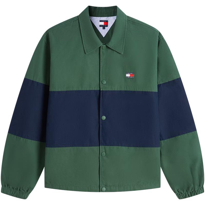 Tommy Jeans Men's Colorblock Twill Coach Shirt Jacket