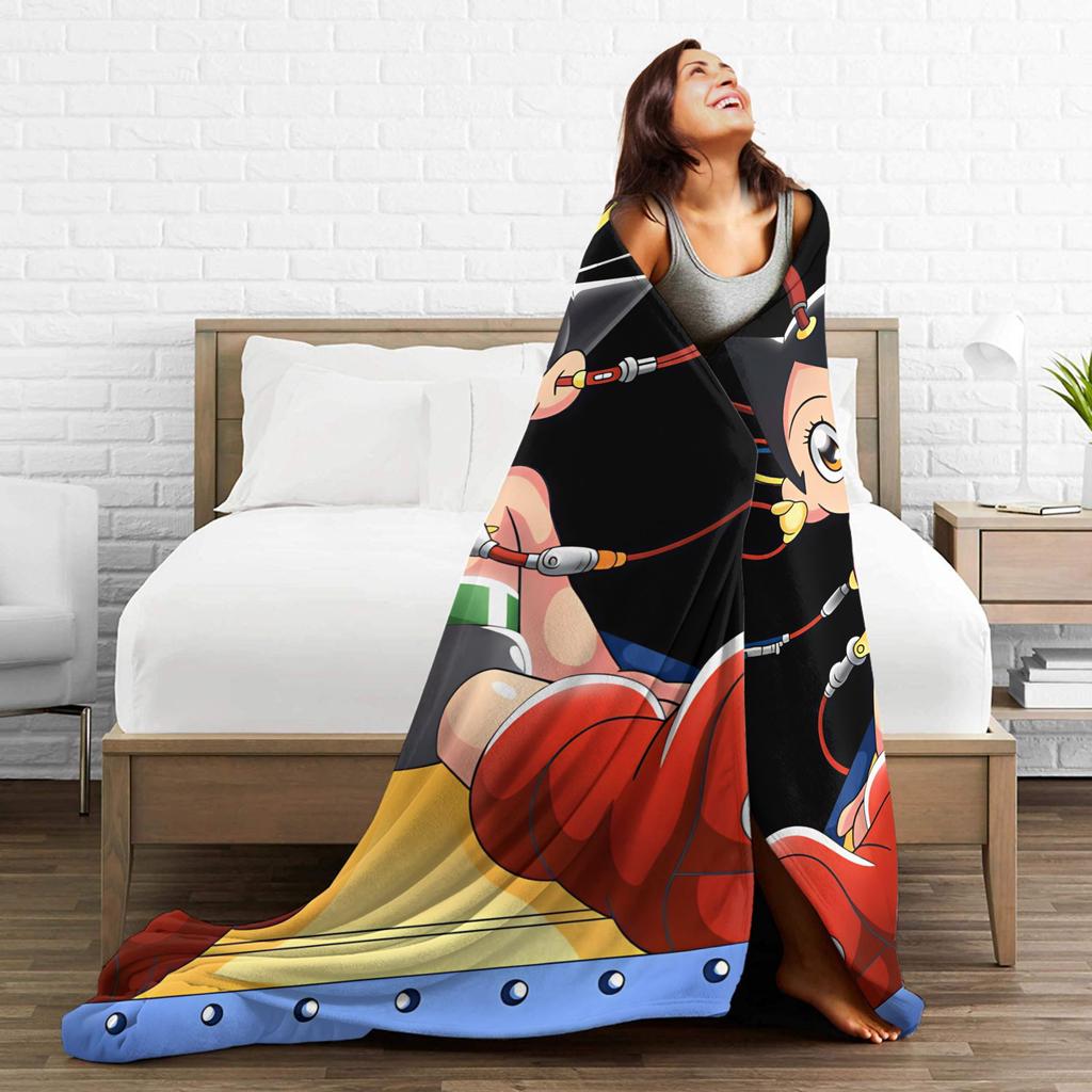 Astro Boy Anime Plush Blankets Girls Boys Flannel Bedding Throws For Home Decor Soft Design Quality Bedspread Gift