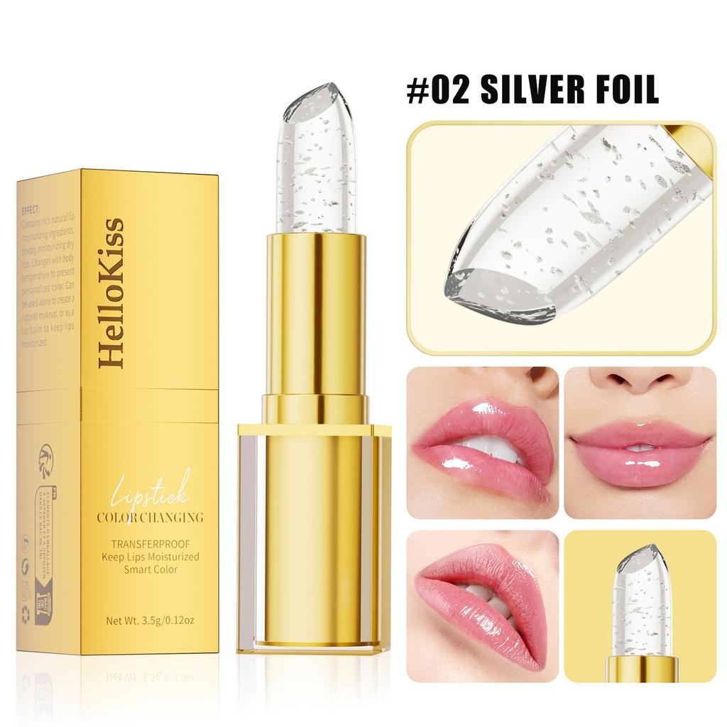 Temperaturfarbwechselnder Lippenbalsam Kristallgelee Blumenlippenstift Gloss Transparent Lang Anhaltend Feuchtigkeitsspendend Lippen Make-up Kosmetik