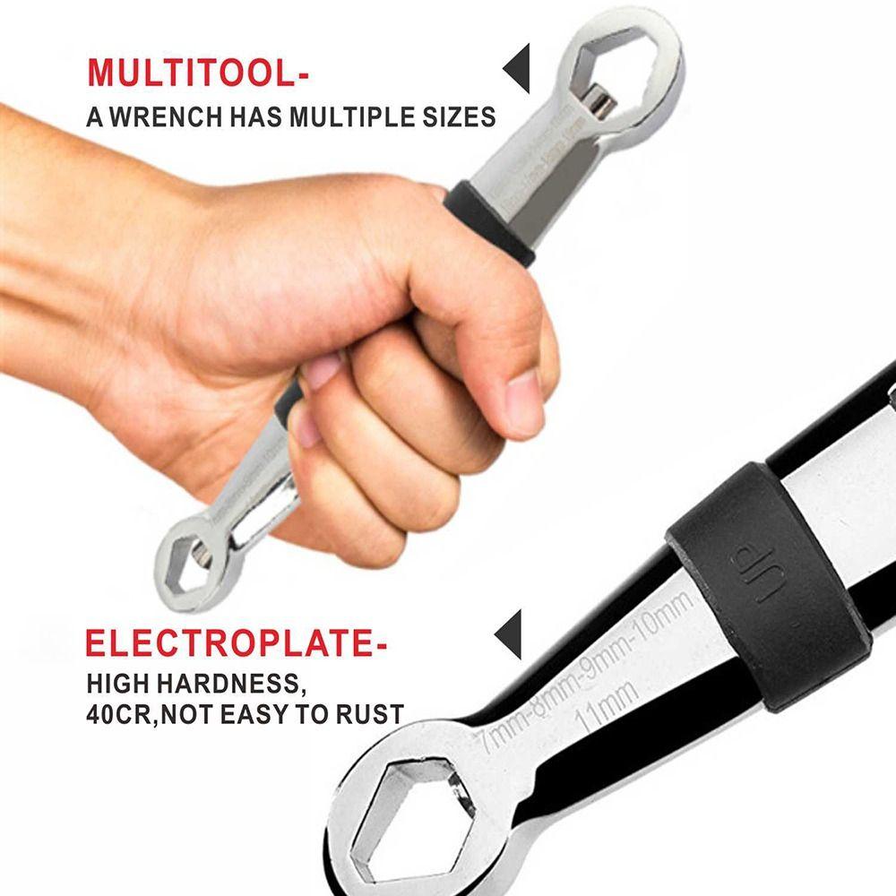 Adjustable Hand Tool Multifunctional CR-V Wrench Set 7-19mm Spanner 23 In 1 Ratchets