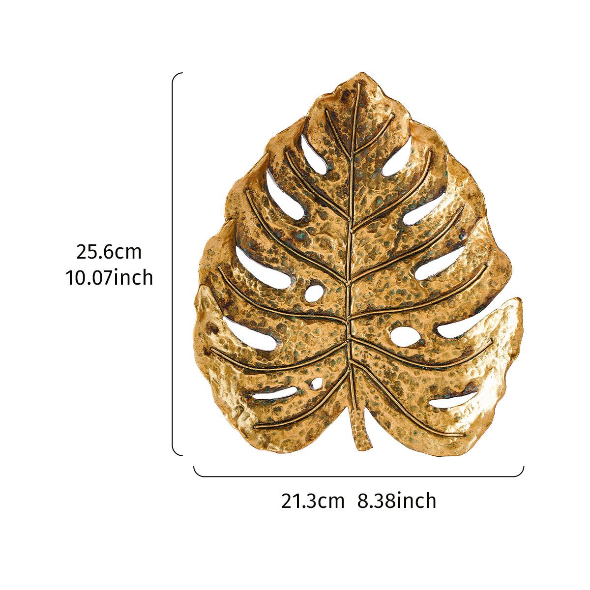 Golden Tropical Plant Leaves Wall Hanging Ornaments Living Room Wall Background Display Ginkgo Leaf Wall-mounted Decoration