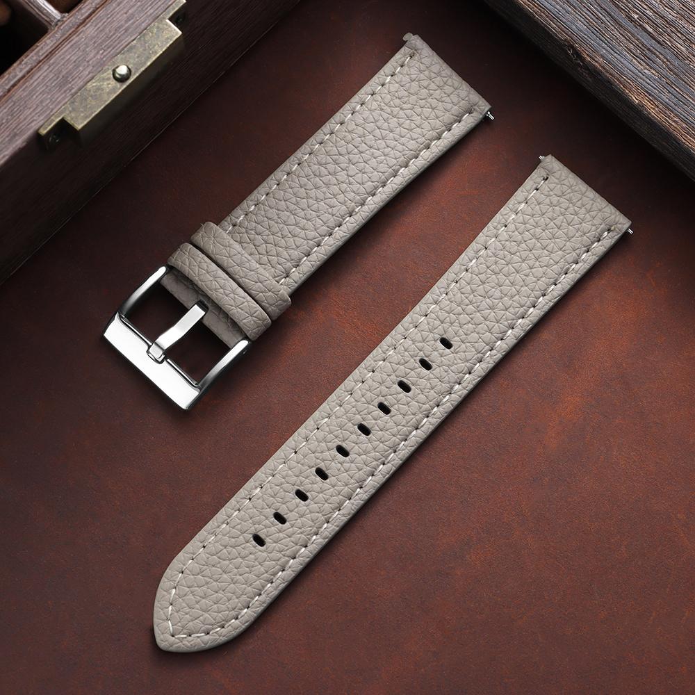 Lychee Pattern Watch Strap 18mm 20mm 22mm Soft Leather Strap for Seiko for Omega Watch Band Men Women Bracelet Waterproof Belts