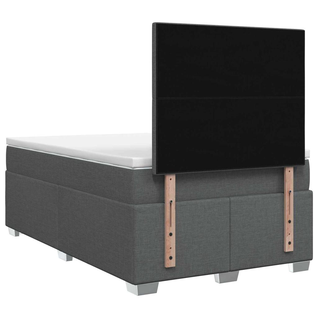 Boxspring Bed with Mattress Dark Grey 120 X 190 Cm Fabric