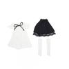 Fashion Doll Outfit Set With Lace Trim Skirt Straight Bangs Hair White Stockings 24cm BJD Obitsu
