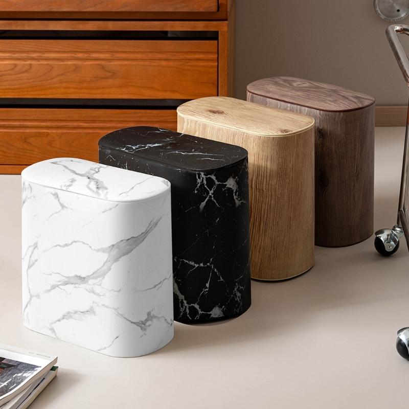 Modern Design Press Open Trash Bin Waste COntainer Basket For Home Kitchens Bathroom Narrow Space Garbage Can
