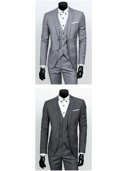Men's Slim Fit Three-Piece Suit - British Casual Business & Wedding Style