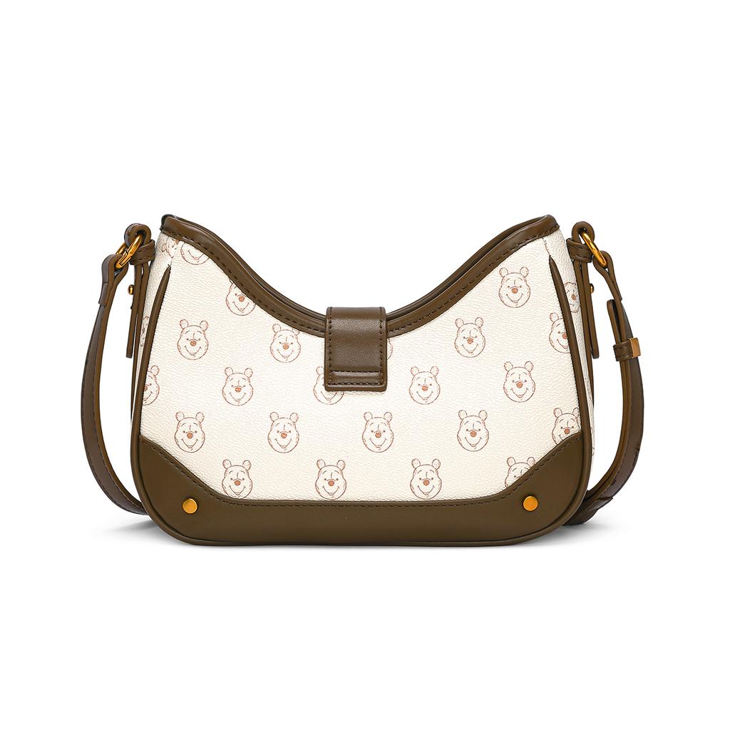 New Disney Winnie The Pooh Series PU Shoulder Bag Women's Ecru DHF23888-C11