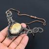 Fossil Coral Gemstone Pure Copper Wire Wrapped Handmade Necklace Jewelry For Gift