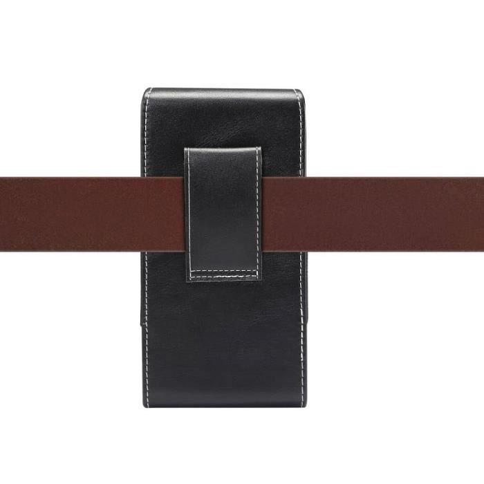Étui Housse En Cuir Vertical - INTEX - INDIE 6 - Noir - Fermeture Magnétique - Résistant À l'Eau