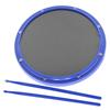 12in Drum Pad Percussion Training Carbon Fiber NonSlip ShockAbsorbent Mat with Drumsticks(Blue )