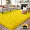 Ideal Room Decor Rug,Yellow Soft Shaggy Non-Slip Rugs for Living Room/Bedroom/Nursery – Luxury Plush Carpet with 4 Rug Stickers