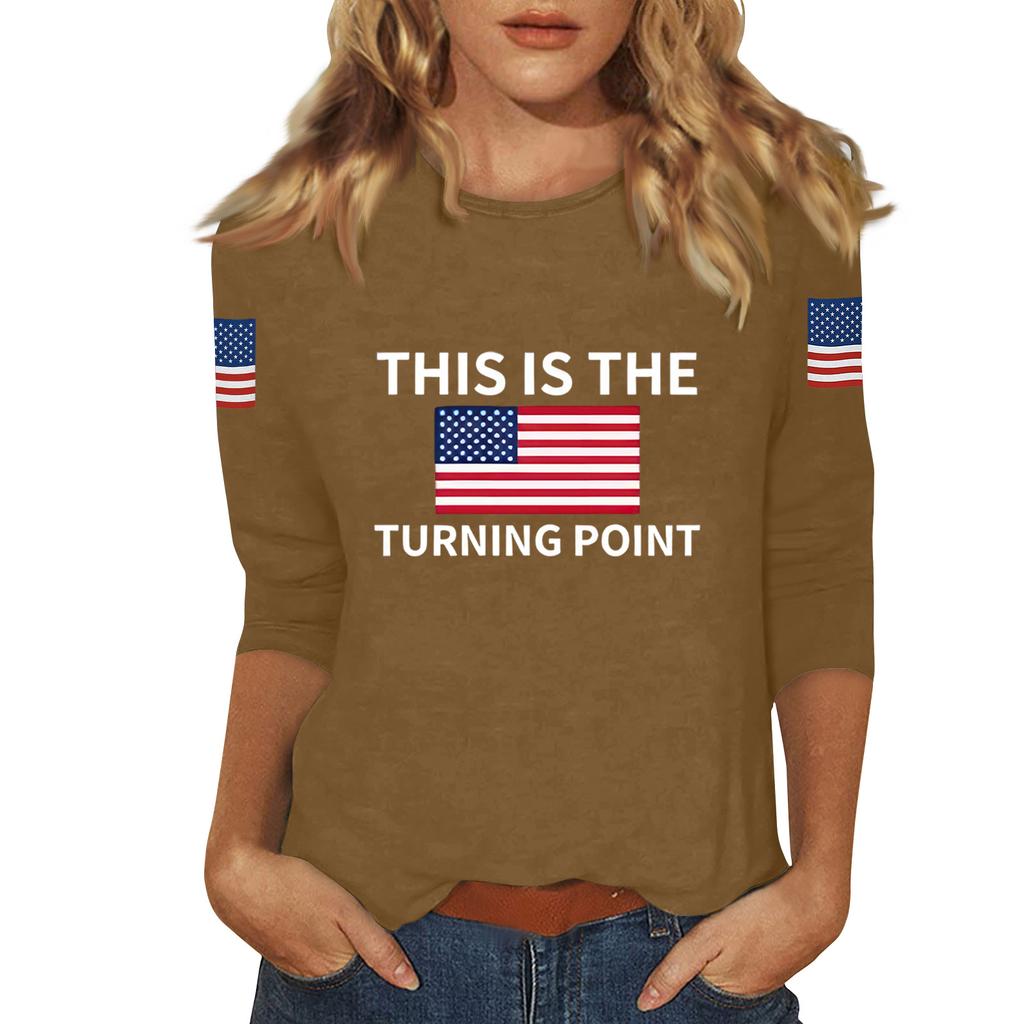 Women's Casual Fashionable Sexy Comfortable Neck Three-Quarter Sleeve Top