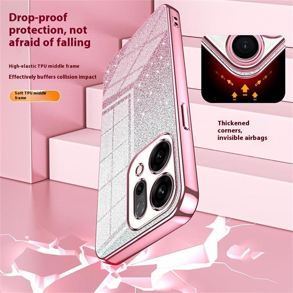For Oppo Reno14 5G (Global) Case Electroplating Gradient Glitter TPU Phone Cover