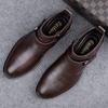 High-end Brand Men's Genuine Leather Casual Shoes,High-quality Thick-soled Boots, Men's High-top Cotton Shoes,Large Sizes: 38-46