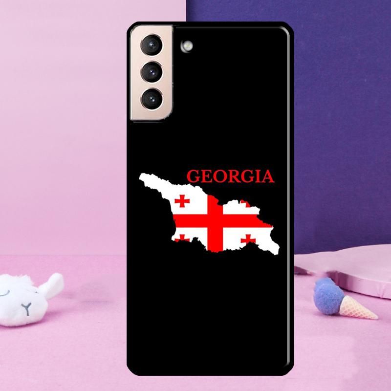 Georgia Flag Phone Case For Samsung Galaxy S25 S24 Ultra S9 S10 S20 S21 S22 Plus S23 FE S24 FE Cover