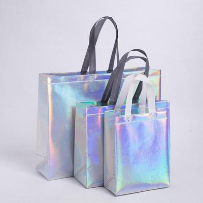 Premium Silver Laminate Non-Woven Eco-friendly Tote Bag for Clothing Stores