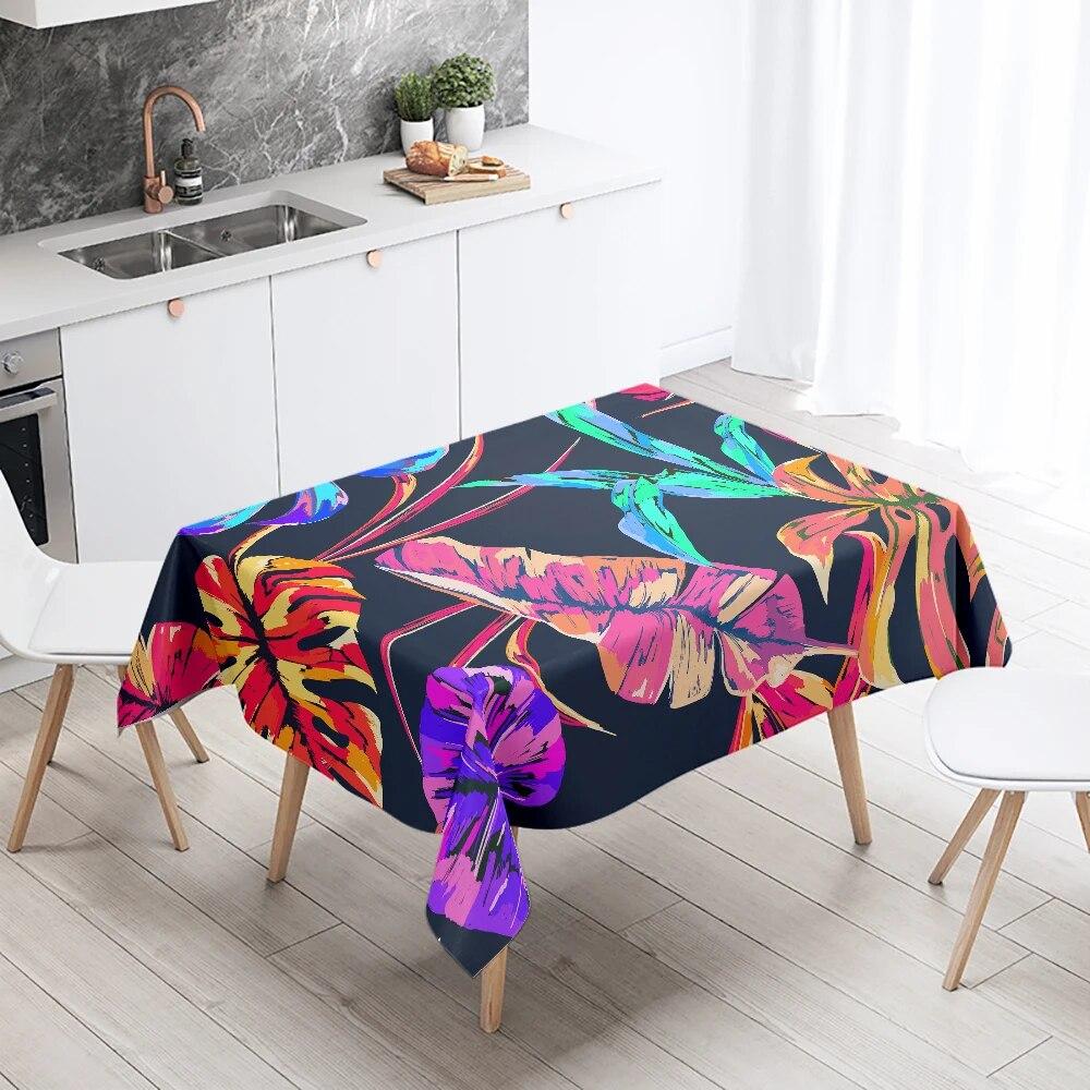 Психоделическая красочная скатерть в виде листьев, прямоугольная скатерть для свадебной вечеринки, украшение для ресторана, кухни, домашнего декора 40x70cm